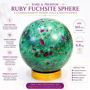 Rare Ruby Fuchsite Sphere: Natural Crystal Collector Piece, Meditation Orb (165 mm)