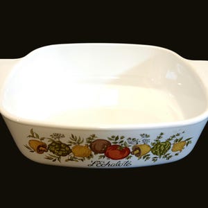 Vintage CorningWare Spice of Life “L’Echalote” 1 Qt Casserole Dish – No Lid, 1970s–1980s