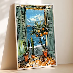 Henri Matisse Open Window Poster, Coastal Wall Art Print, Fauvism Wall Decor, Mediterranean Home Print, Scenic Window Print, Ocean View Art