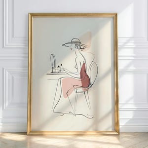 Makeup Room Wall Art: Glam Bathroom Print, Self Love Minimalist Decor, Fashionista Digital Download