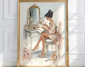 Makeup Room Wall Art: Teen Girl Poster, Glam Dressing Sign, Digital Download
