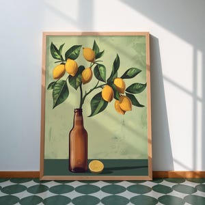 Lemon Tree Wall Art: Vibrant Spanish Citrus Kitchen Print Digital Download