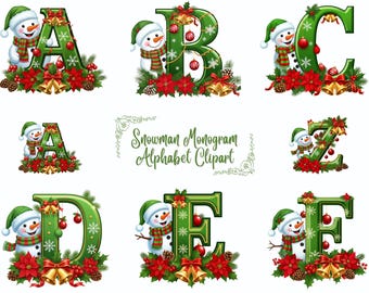 Weihnachten Clipart Alphabet, Weihnachten Buchstaben mit Zahlen, Weihnachten Großbuchstaben Alphabet Png, Weihnachten Alphabet für Karten, Urlaub Alphabet
