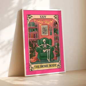 The Homebody Tarot Card Print: Spooky Cozy Witch Wall Art Digital Download