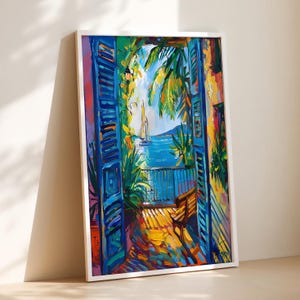 Henri Matisse Open Window: Coastal Sea View, Sunlit Mediterranean Fauvism Art, Digital Download