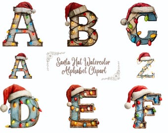 Weihnachten Clipart Alphabet, Kinderfreundliche Weihnachtsbuchstaben, Minimalistisches Weihnachtsalphabet, personalisierte Weihnachtsbuchstaben PNG, Urlaub PNG