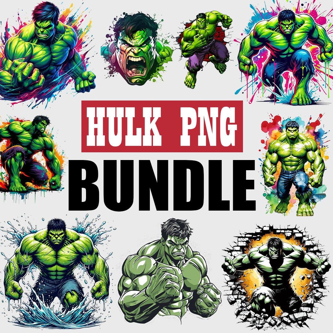 Hulk Bundle Png, Digital Hulk Clipart Designs for Sublimation T-shirts ...