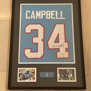 Earl Campbell Signed Jersey Framed Autographed W/ JSA COA Houston Oilers