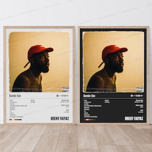 Poster di Brent Faiyaz / Poster di Sonder Son / Poster musicale / Poster di copertina dell'album / Poster della tracklist / Brent Faiyaz