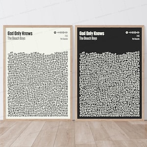 Póster de The Beach Boys / Póster de God Only Knows / Póster musical / Póster tipográfico