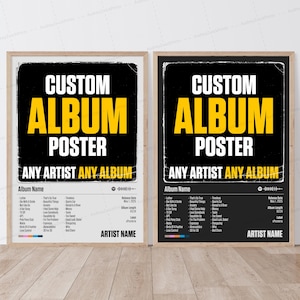 Richiedi la tua scelta di album / Poster di album personalizzato / Poster di copertina di album / Poster di tracklist / Poster musicale