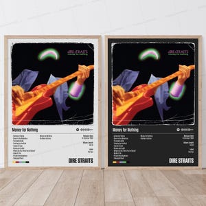 Dire Straits Poster | Geld für Nichts Poster | Musik Poster | Album Cover Poster | Tracklist Poster | Dire Straits
