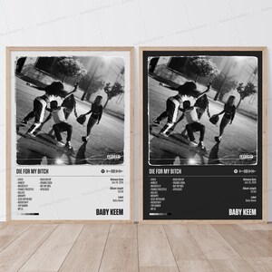 Poster di Baby Keem / Poster di Die for My Bitch / Poster musicale / Poster della copertina dell'album / Poster della tracklist / Baby Keem