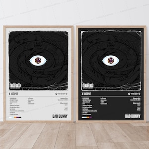 Poster di Bad Bunny / Poster X 100PRE / Poster musicale / Poster della copertina dell'album / Poster della tracklist / Bad Bunny