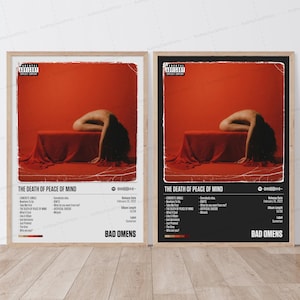 Poster di Bad Omens / Poster di The Death of Peace of Mind / Poster musicale / Poster della copertina dell'album / Poster della tracklist / Bad Omens TDOPOM