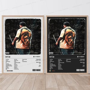 Poster di Rod Waver / Poster dell'ultimo giro / Poster musicale / Poster della copertina dell'album / Poster della tracklist / Rod Wave
