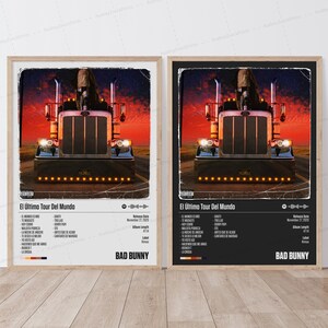 Poster di Bad Bunny / Poster di El Último Tour Del Mundo / Poster musicale / Poster della copertina dell'album / Poster della tracklist / Bad Bunny
