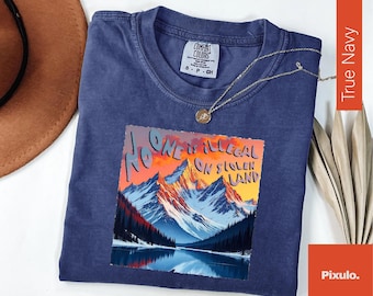 No One Is Illegal On Stolen Land T-Shirt, Support Immigrants Tee, Immigrant Rights Are Human Rights Shirt, Immigrant Mountain Landscape Tee