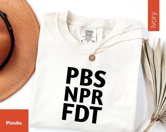 Public Broadcasting Support Shirt: Comfort Colors PBS NPR Tee