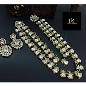 Uncut Polki Kundan Necklace, Indian Bridal Jewelry, sabaysachi jewelry Wedding Accessory, Ethnic Necklace,