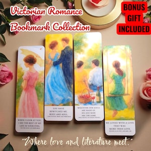 Victorian Romance Bookmark Set: Austen, Brontë, Bridgerton Inspired