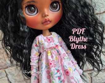 Patrón de costura para vestido de muñeca Blythe (descarga instantánea)