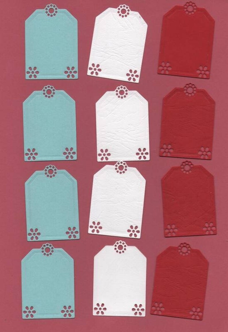 12 small American labels little tag