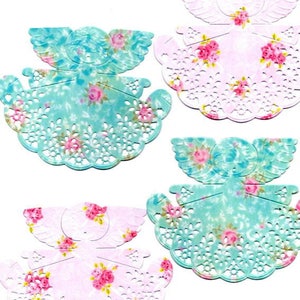 232 - Lot 4 décorations marque place anges ou pour vos cartes ou scrapbooking