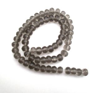 178 set of 10 clear grey faceted glass beads