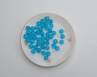 149 - Set of 50 8 mm turquoise Crackle glass beads