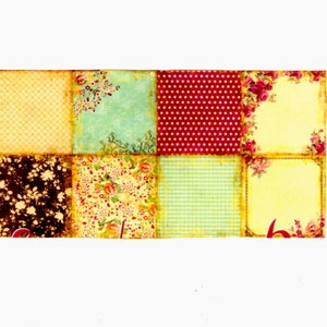 131 - Lot de 8 papiers garden party vintage pour vos cartes ou scrabooking