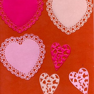 234 -Lot de 6 découpes coeur pour vos cartes ou scrapbooking