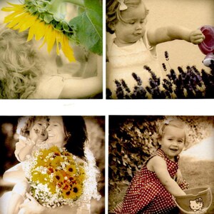 84 - Lot de 4  images petite fille pour cartes ou scrap