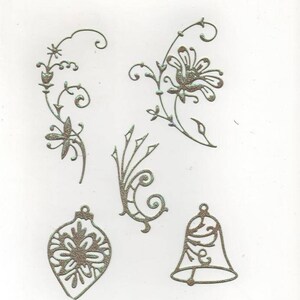 190  - 5  Découpes Noël pour vos cartes ou scrabooking