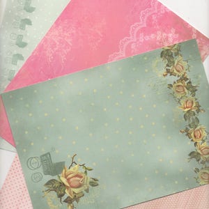 111 - Lot de 8  papiers pour vos cartes ou scrabooking naissance