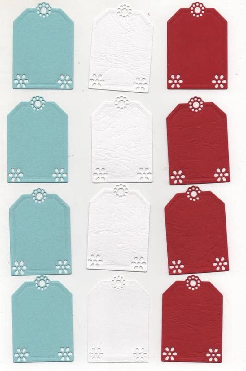12 small American labels little tag