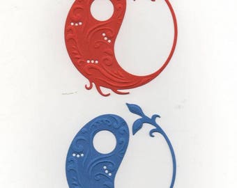 108 - Set of ornaments yin and yang to your cards or scrapbooking
