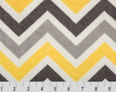 ZIG ZAG Cuddle Shannon Fabrics in lemon, silver, charcoal, and white