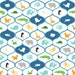 Little Ark Friends flannel by Carina Gardner - Blue - 1/2 yard