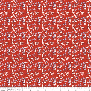 Leaves on Red from Sandy Gervais&#39;s line &quot;Red White and Bang&quot; made for Riley Blake - c11527-RED