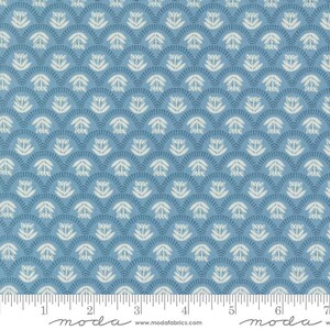 FOLK LORE Scallop Story in Sky Blue Designed By Stephanie Sliwinsk of Fancy That Design House for Moda Fab #45605 21 | Cut-to-size