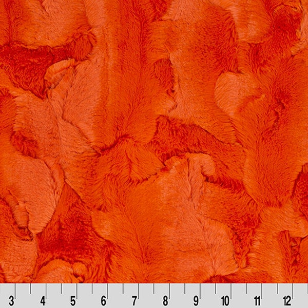 MANDARIN Luxe Hide Cuddle minky by Shannon Fabric - Orange plush fabric by-the-yard - lchidemandarin | EOB 1 2/3yd