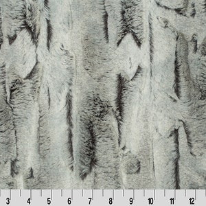 SILVER FOX Luxe  Cuddle Minky by Shannon Fabrics - Sterling/Black - LUSILVERFOX