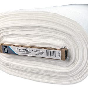 Moda Single Sided Fusible Fleece - 45&quot; Wide | Iron-On 100% Polyester Batting for Quilting, Crafting, Bags, and Sewing Projects - By-the-yard
