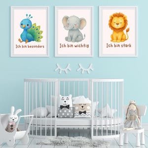 16 Affirmationskarten Kinder, PDF Download – Watercolor Tiere, Mut & Selbstvertrauen, Achtsamkeit und Motivation für Kinder zum Ausdrucken