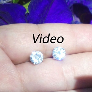 Real Moissanite Stud Holiday Sale Pair Earrings/ Clear White D; G; H or i Grade .30+ Ct 4+mm Moissanite/Sterling Silver/Yellow or Rose Gold