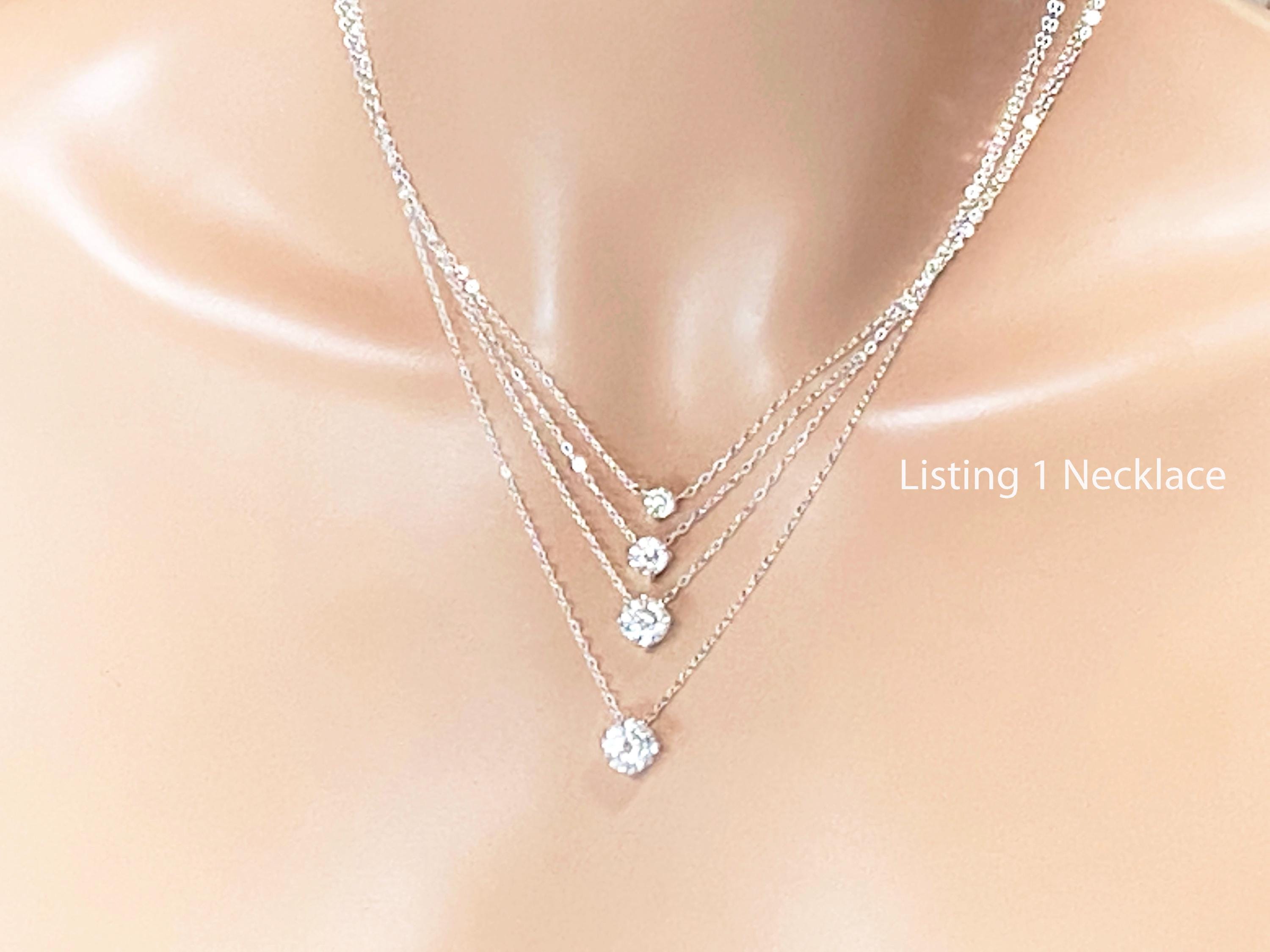 D Grade Moissanite Halskette/D Grade Forever Brilliant/Flawless Farblos Weiß .40to2 Ct 4 bis 8 mm Moissanite/Sterling Silber oder Gold Filled