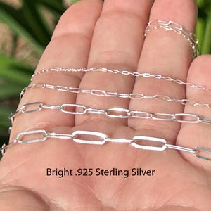 Massive Sterling Silber Büroklammer Kette Minimalist Armband / Karabiner Verschluss / 4 Größen / Längen Auswahl / .925 Sterling Silber