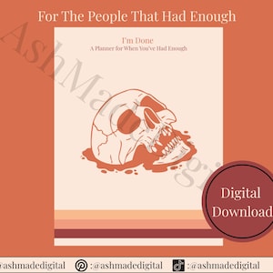 The &quot;I’m Done&quot; Burnout Planner | Just Peachy Edition | Mental Reset Journal | Self-Care & Emotional Detox Pages | Brain Dump Page | Healing