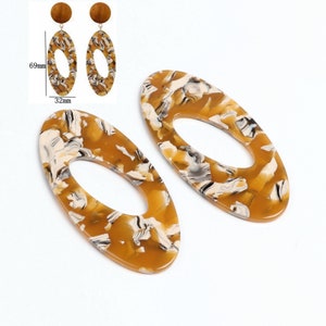 Tortoise Shell Earring Charms,Acetate Acrylic Long Oval Shaped Pendant,Earrings Parts,Big Earring Findings,jewelry DIY,69x32mm,A158-ACE239D